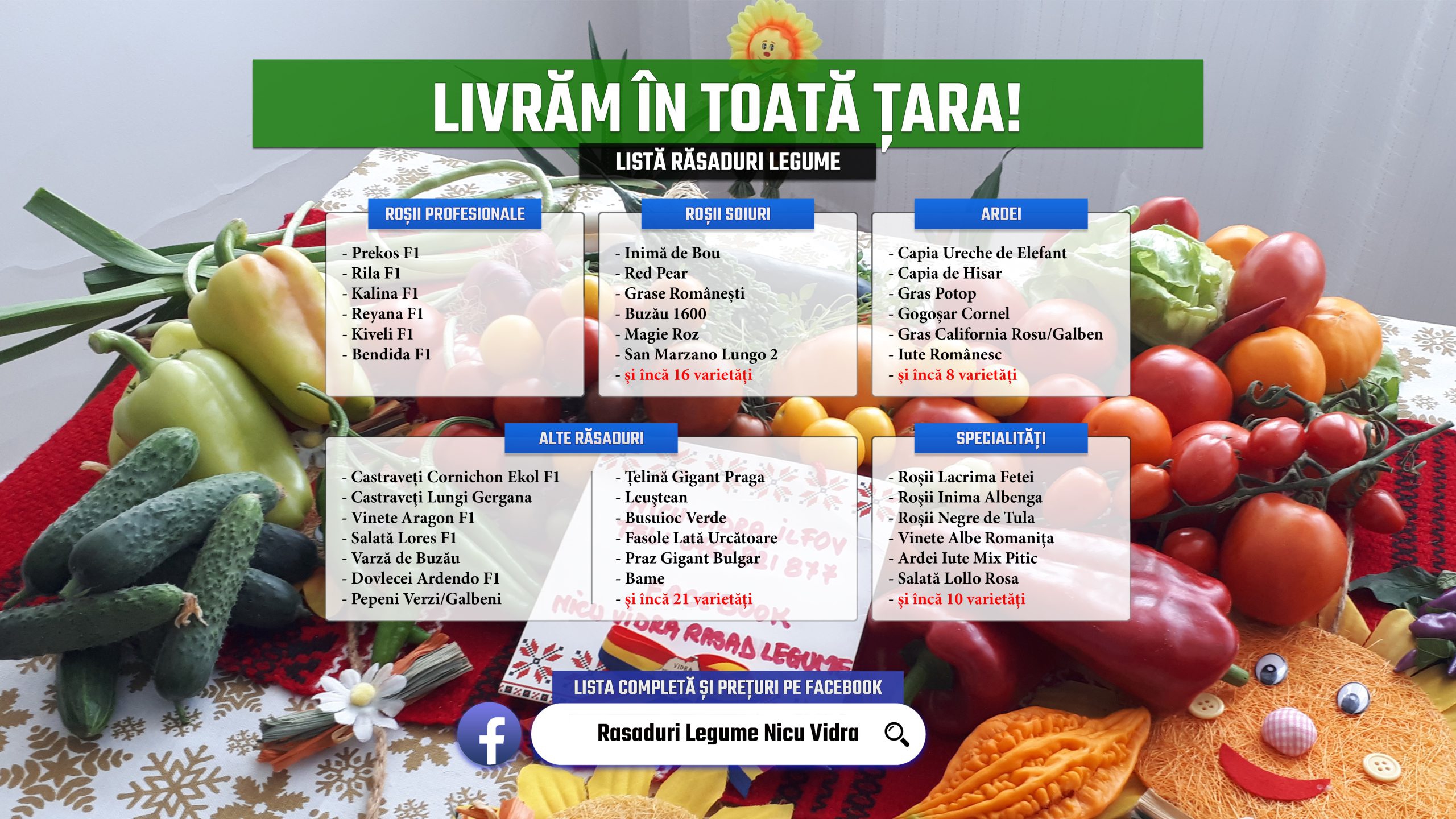 Rasaduri Rosii | Rasad Rosii Ardei Castraveti Vinete | Rasaduri Legume 2025