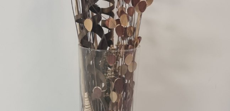 Vaza Sticla & Flori Decorative