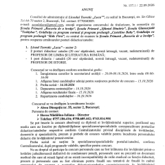 Anunt concurs titularizare