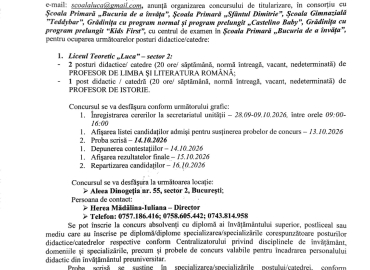 Anunt concurs titularizare
