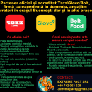 Partener oficial și acreditat Tazz / Glovo / Bolt angajăm livratori(Varsta 16+) full-time sau part-time.