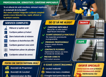 Servicii profesionale de curățenie pentru Asociații de Proprietari – Zona AEM Timișoara | DANISTIR & MANU SRL