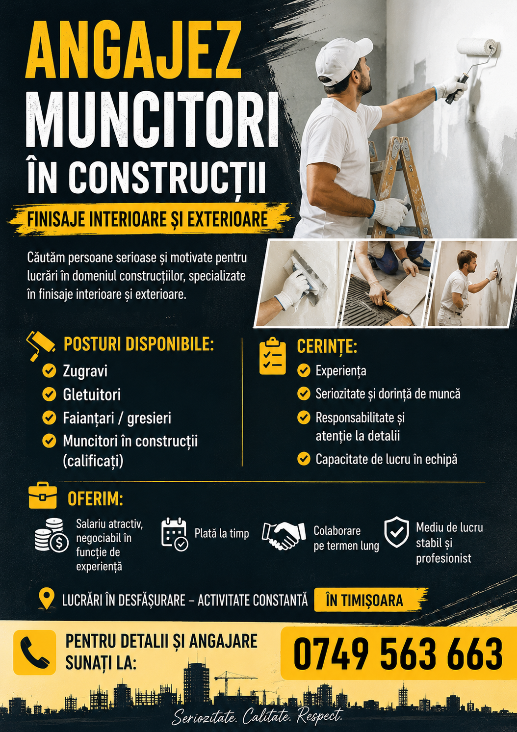 Angajam Finisori Interior/Exterior
