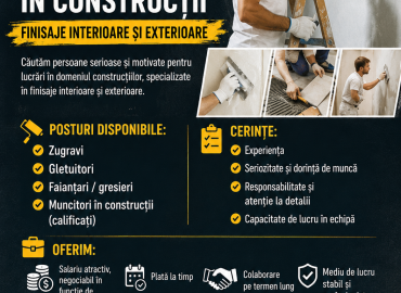 Angajam Finisori Interior/Exterior