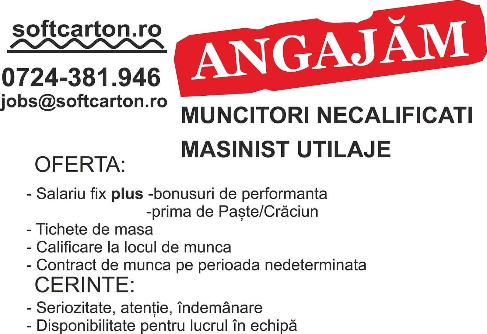 Angajam in sector 4