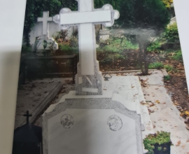 Criptă Cimitirul Bellu Ortodox 2×3=6 mp, poziția 91.bis-25, după intrare în spatele bisericii, la 8m lângă Mausoleul Videanu. 2 locuri, cruce