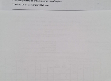 ANGAJĂM: INGINER COORDONATOR TEHNIC