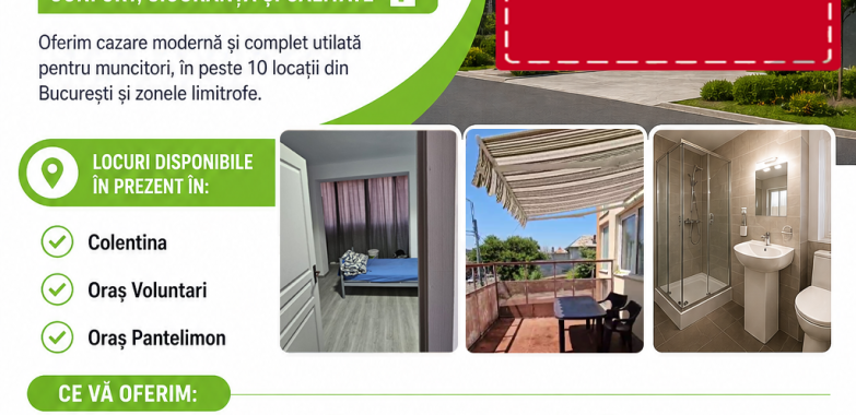 CAZARE PREMIUM PENTRU MUNCITORI – CONFORT, SIGURANTA SI CALITATE