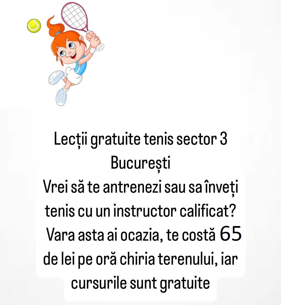 Cursuri de tenis gratuite in august