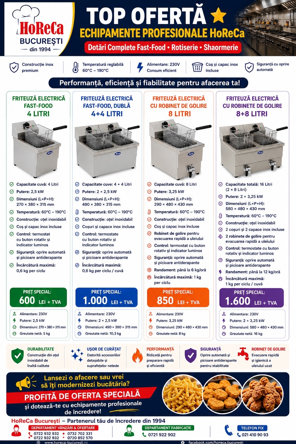 FRITEUZE ELECTRICE PROFESIONALE Horeca Bucuresti
