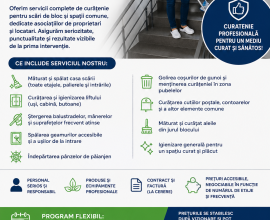 SERVICII PROFESIONALE DE CURĂȚENIE SCĂRI DE BLOC / ASOCIAȚII DE PROPRIETARI / ASOCIAȚII DE LOCATARI