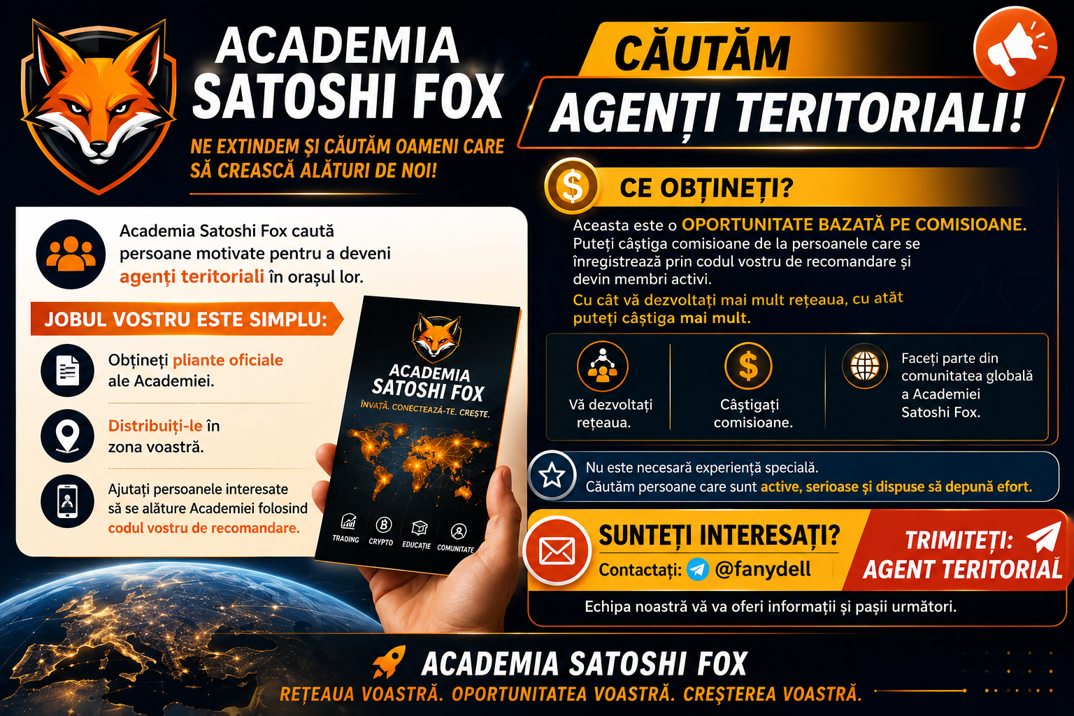ACADEMIA SATOSHI FOX – CĂUTĂM AGENȚI TERITORIALI