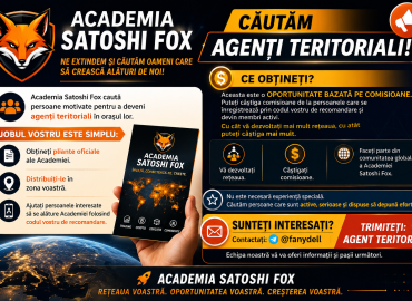 ACADEMIA SATOSHI FOX – CĂUTĂM AGENȚI TERITORIALI
